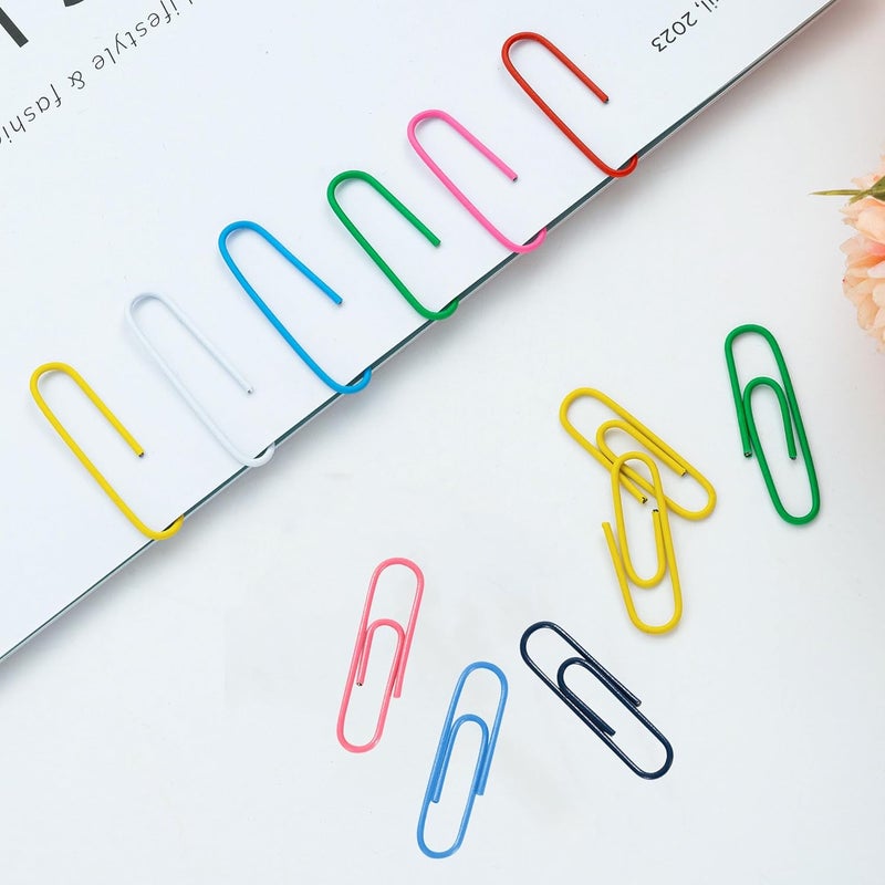 Bflaae Paper Clips, 600Pcs Medium Paperclips for Office School & Personal Use, Daily DIY, 1-2/7" Colored Heavy Duty Ideal for Bookmark - Image 5